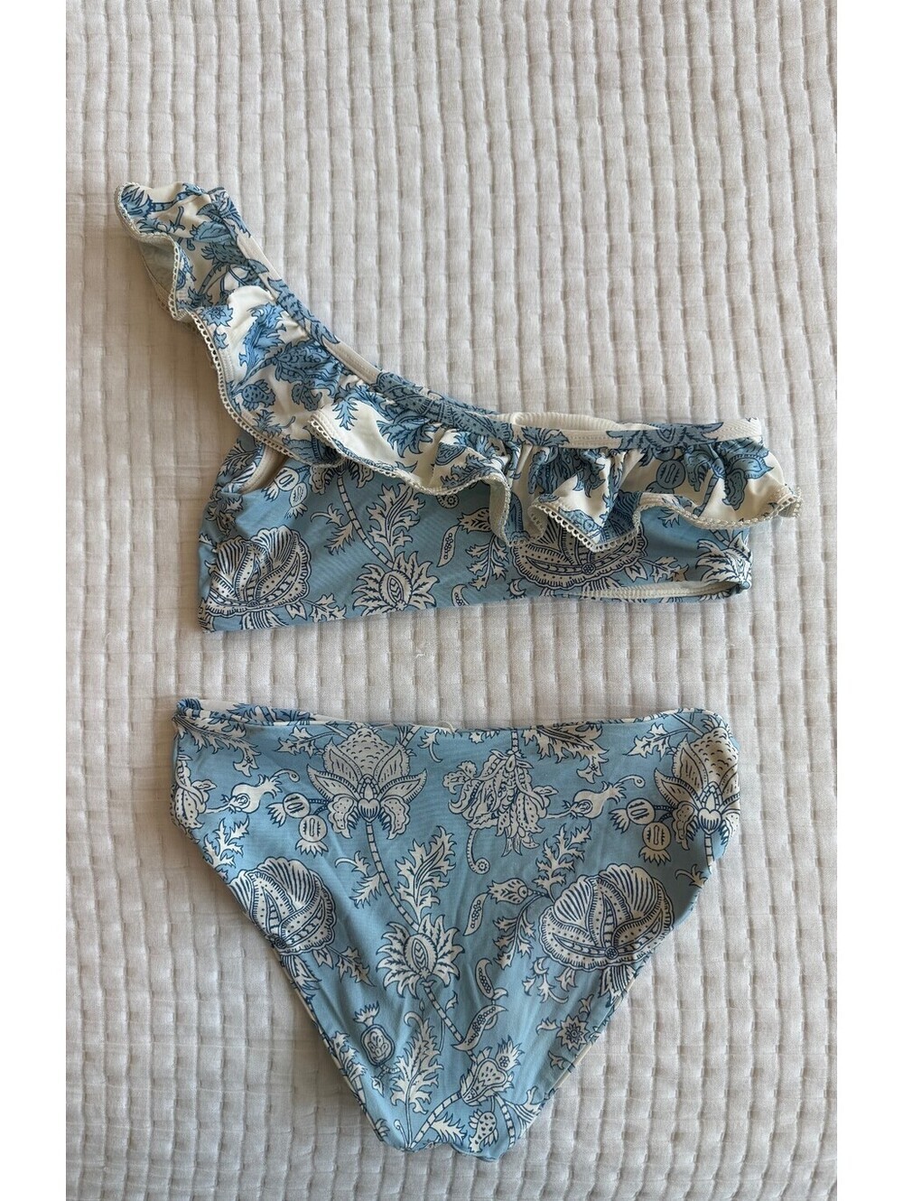 Roller Rabbit Kids Blue Ruffle Bikini Two-Piece Swimsuit Size 10/12